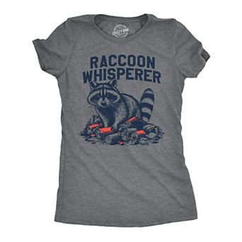 Womens Funny T Shirts Raccoon Whisperer Sarcastic Animal Graphic Tee for Ladies