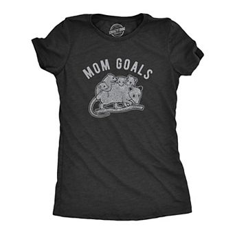 Womens Mom Goals T Shirt Funny Opossum Family Cute Animal Graphic Tee