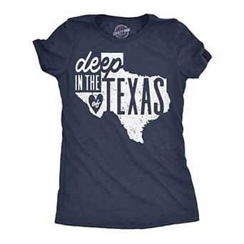 Womens Funny T Shirts Deep In The Heart Of Texas Sarcastic Southern Tee For Ladies