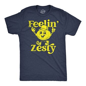 Mens Feelin Zesty Funny T Shirt Sarcastic Lemon Graphic Novelty Tee for Men