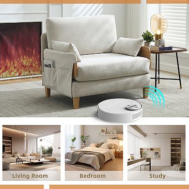 Merax Convertible Sofa Bed with 3 Pillows & Removable Side Pocket Sleeper Chair