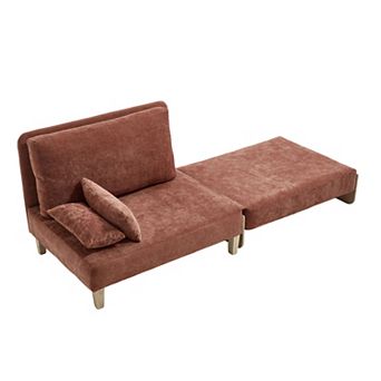 Merax Convertible Sofa Bed with 3 Pillows & Removable Side Pocket Sleeper Chair