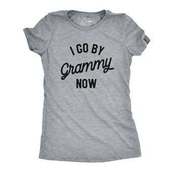 Womens I Go By Grammy Now T Shirt Funny Cute Baby Announcement Family Graphic Tee