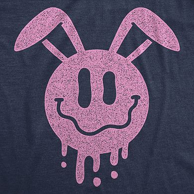 Womens Funny T Shirts Dripping Easter Bunny Smile Graphic Tee for Ladies