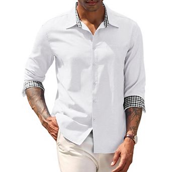 Coofandy Mens Long Sleeve Dress Shirts Slim Fit Button Down Shirts Casual Oxford Shirt