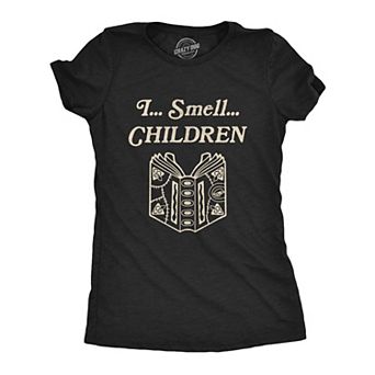Womens I Smell Children T Shirt Funny Magic Halloween Spooky Graphic Novelty Tee