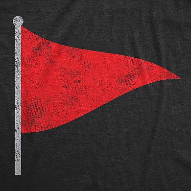 Womens Red Flag T Shirt Funny Sarcastic Warning Sign Tee for Ladies