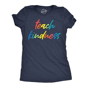 Womens Funny T Shirts Teach Kindness Motivating Teacher Tee For Ladies