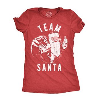 Womens Team Santa T Shirt Funny Xmas Party St Nicholas Lovers Joke Tee for Ladies