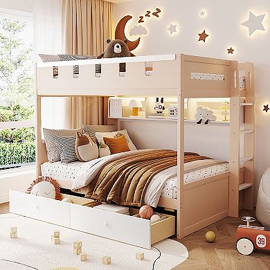 Merax Castle Style Bunk Bed with 2 Drawers