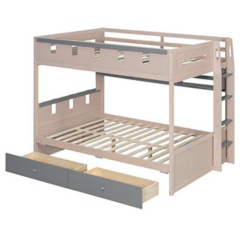 Merax Castle Style Bunk Bed with 2 Drawers