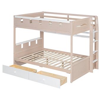 Merax Castle Style Bunk Bed with 2 Drawers