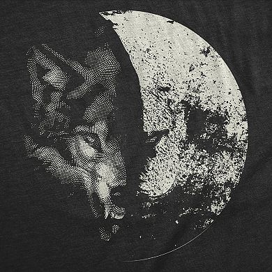 Womens Funny T Shirts Wolf Moon Cool Space Graphic Tee for Ladies
