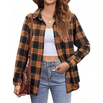 Zeagoo Women's Plaid Flannel Button Down Shirts Long Sleeve Casual Fall Fashion Tops