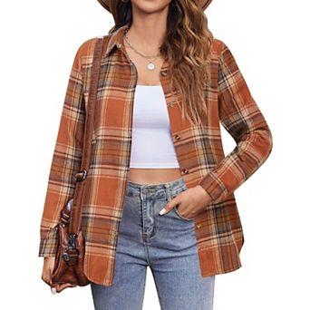 Zeagoo Women's Plaid Flannel Button Down Shirts Long Sleeve Casual Fall Fashion Tops