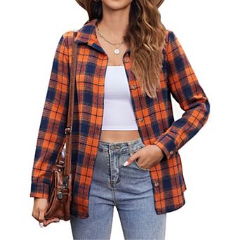 Zeagoo Women's Plaid Flannel Button Down Shirts Long Sleeve Casual Fall Fashion Tops