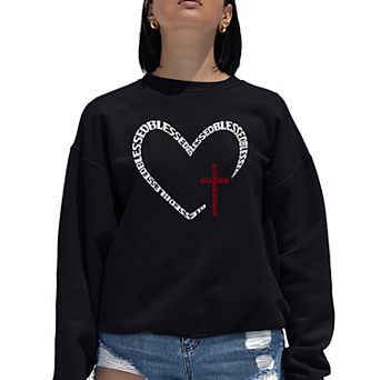 Blessed Heart - Women's Word Art Crewneck Sweatshirt