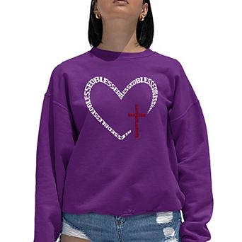 Blessed Heart - Women's Word Art Crewneck Sweatshirt