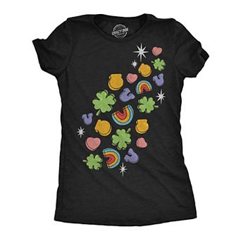 Womens Funny T Shirts Glitter Charms Sarcastic St Patricks Day Tee For Ladies