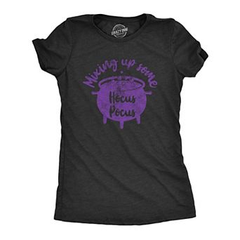Womens Mixing Up Some Hocus Pocus T Shirt Funny Halloween Witch Cauldron Novelty Tee
