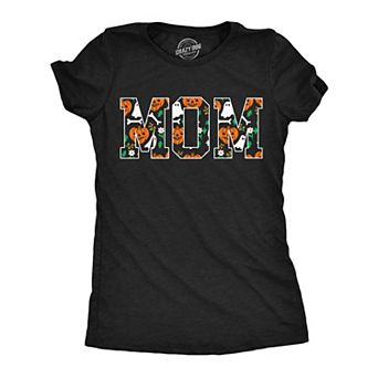 Womens Funny T Shirts Floral Mom Halloween Sarcastic Pumpkin Graphic Novelty Tee For Ladies