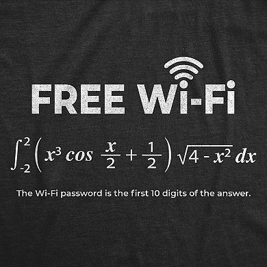 Mens Free WiFi T Shirt Funny Nerdy Math Equation Graphic Novelty Tee