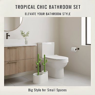Cactus Toilet Plunger and Brush Set for Bathroom Cleaning