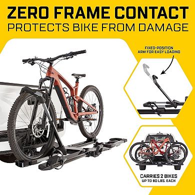 Saris SuperClamp G4 2-Bike Hitch Rack Lightweight Platform Carrier with Zero Frame Contact & Tilt