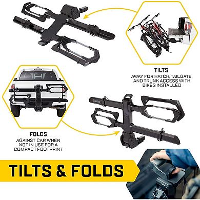 Saris SuperClamp G4 2-Bike Hitch Rack Lightweight Platform Carrier with Zero Frame Contact & Tilt