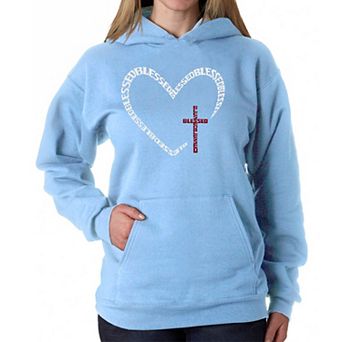 Blessed Heart - Women's Word Art Hooded Sweatshirt