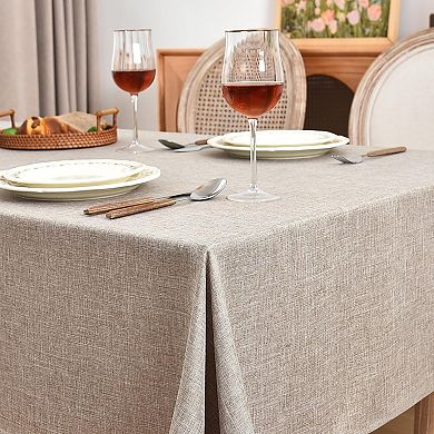 Tablecloths Rectangle 60 x 84 Inch - 2 Pack Neutral Table Clothes for 4-6 Foot Tables, Wrinkle-Proof