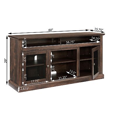 Merax Electric Fireplace TV Stand for TVs up to 65'', Classic American Style Media Console