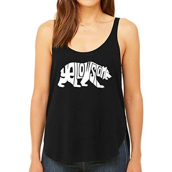 Yellowstone Bear - Women's Premium Word Art Flowy Tank Top