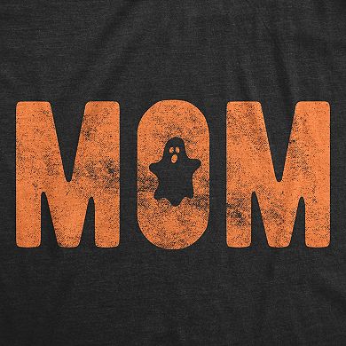 Womens Mom Halloween T Shirt Funny Spooky Ghost Graphic Novelty Tee
