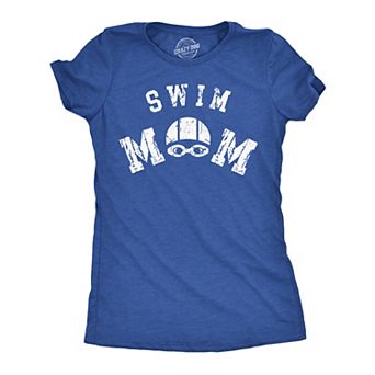 Womens Funny T Shirts Swim Mom Sarcastic Swimmers Graphic Novelty Tee for Ladies
