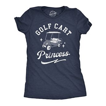 Womens Funny T Shirts Golf Cart Princess Sarcastic Golfing Graphic Tee for Ladies