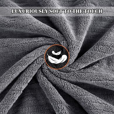 Great Ambitions 4-Pack Extra Large Bath Towels 35x70", Soft Microfiber, Quick-Dry & Absorbent Grey