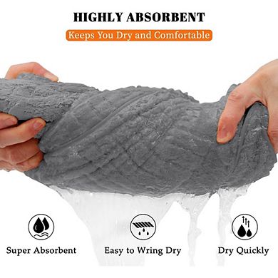 Great Ambitions 4-Pack Extra Large Bath Towels 35x70", Soft Microfiber, Quick-Dry & Absorbent Grey