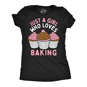 Womens Funny T Shirts Just A Girl Who Loves Baking Sarcastic Bakers Tee For Ladies