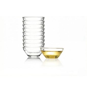 Great Ambitions10-Pack Mini Glass Bowls, 3" 2.5oz, Stackable Prep Bowls for Spices, Sauces