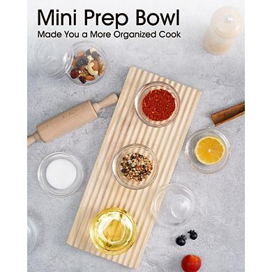 Great Ambitions10-Pack Mini Glass Bowls, 3" 2.5oz, Stackable Prep Bowls for Spices, Sauces