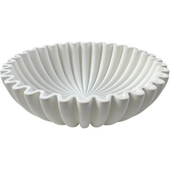 Concrete Decorative Bowl - White Large Decorative Bowls for Home Decor - Coffee Table Bowl Decor