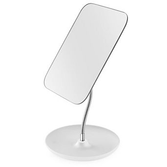 Adjustable Gooseneck Vanity Mirror, Square Tabletop with 360° Rotation for Bathroom