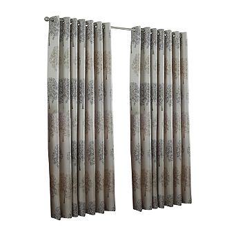 Riva Home Oakdale Tree Design Eyelet Curtains (90 x 54 in (229 x 137cm))
