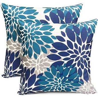 Decorative Throw Pillow Covers Set of 2 Blue Pillow Covers 18x18 Inch Couch Pillow Covers