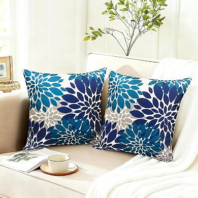 Decorative Throw Pillow Covers Set of 2 Blue Pillow Covers 18x18 Inch Couch Pillow Covers