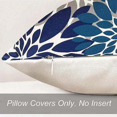 Decorative Throw Pillow Covers Set of 2 Blue Pillow Covers 18x18 Inch Couch Pillow Covers
