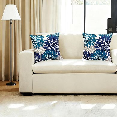 Decorative Throw Pillow Covers Set of 2 Blue Pillow Covers 18x18 Inch Couch Pillow Covers