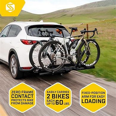 Saris SuperClamp G4 2-Bike Hitch Rack Lightweight Platform Carrier Zero Frame Contact Tilt Fold