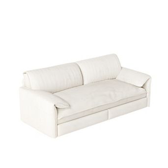 Merax Convertible Velvet Sleeper Sofa Bed, Queen Size Pull Out Sofa with Side Storage & Wheels